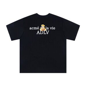 Acme De La Vie Bear Front And Back Print Short Sleeves Print Black
